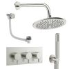 Crosswater Design Shower Set 8 Brushed Nickel 300mm