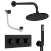 Crosswater Design Shower Set 8 Matt Black 200mm