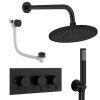 Crosswater Design Shower Set 8 Matt Black 300mm