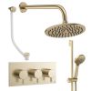 Crosswater Design Shower Set 9 Brushed Brass 200mm