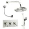 Crosswater Design Shower Set 9 Brushed Nickel 200mm
