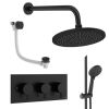 Crosswater Design Shower Set 9 Matt Black 300mm