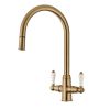 Clearwater Elegance Mono Pull Out  Kitchen mixer Tap Brushed Brass