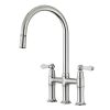 Clearwater Elegance Pull Out Bridge Kitchen mixer Tap Chrome