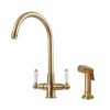 Clearwater Elegance Mono Kitchen mixer Tap with Rinse Brushed Bronze