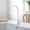 Clearwater Ember Side Lever Pull-Out Kitchen mixer Tap Matt White