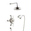 Just Taps Grosvenor Exposed Thermostatic valve with 2 outlets Nickel