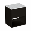 Britton Hackney 500mm Furniture Unit Matt Black & Carrara Worktop