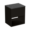 Britton Hackney 500mm Furniture Unit Matt Black & Marquina Worktop