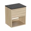 Britton Hackney 500mm Furniture Unit Cherry Wood & Marquina Worktop