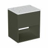 Britton Hackney 500mm Furniture Unit  Earthy Green & Carrara Worktop