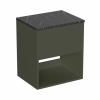Britton Hackney 500mm Furniture Unit Earthy Green & Marquina Worktop