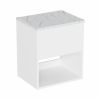 Britton Hackney 500mm Furniture Unit Gloss White & Carrara Worktop