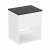 Britton Hackney 500mm Furniture Unit Gloss White & Marquina Worktop