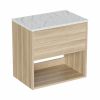 Britton Hackney 600mm Cherry Wood Furniture Unit & Carrara Worktop