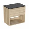 Britton Hackney 600mm Cherry Wood Furniture Unit & Marquina Worktop