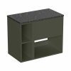 Britton Hackney 500mm Furniture Unit & 200mm Shelf Unit Earthy Green with Marquina Worktop