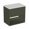 Britton Hackney 600mm Earthy Green Furniture Unit & Carrara Worktop