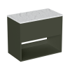 Britton Hackney 700mm Furniture Unit Earthy Green &amp; Carrara Worktop