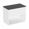 Britton Hackney 700mm Furniture Unit Gloss White & Marquina Worktop