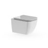Britton Square Wall Hung Pan Rimless Inc Seat And Fixings Gloss White
