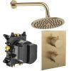 Crosswater Crossbox Shower Set 1 Brushed Brass 200mm