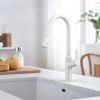 Clearwater Karuma J Spout Kitchen mixer Tap with Pull-out spray Matt White
