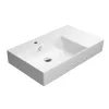 GSI Kube X 800x470mm Basin With Right Hand Ledge 1 Tap Hole White