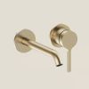 Crosswater Mada 2 Hole Wall Basin Mixer Brushed Brass
