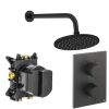 Crosswater Crossbox Shower Set 1 Matt Black 200mm