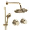 Crosswater Module Shower Set 2 Brushed Brass 200mm