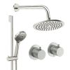 Crosswater Module Shower Set 2 Brushed Nickel 200mm