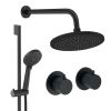 Crosswater Module Shower Set 2 Matt Black 300mm