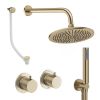 Crosswater Module Shower Set 6 Brushed Brass 300mm