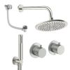 Crosswater Module Shower Set 6 Brushed Nickel 300mm
