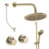 Crosswater Module Shower Set 7 Brushed Brass 300mm