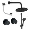 Crosswater Module Shower Set 7 Matt Black 200mm