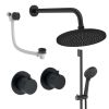 Crosswater Module Shower Set 7 Matt Black 300mm
