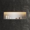 Bath Style Niche With LED Light 1190 x 260mm Brushed Steel