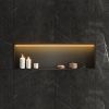 Bath Style Niche With LED Light 1190 x 260mm Matt Black