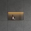 Bath Style Niche With LED Light 600 x 300mm Brushed Gunmetal Black
