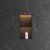 Bath Style Dual Niche With LED Light 600 x 300mm Matt Black