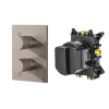 Crosswater MPRO Flute Crossbox 3 Outlet Shower Valve & Trimset Brushed Nickel