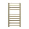 Nova 304 Stainless Steel Heated Towel Rail - 800 x 400mm - Brushed Brass