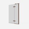Crosswater Optix 10 Hinged Bath Screen 180° with Inline panel Right Hand Brushed Bronze
