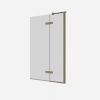 Crosswater Optix Hinged Bath Screen with Inline Panel 180° Right Handed Brushed Brass