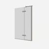 Crosswater Optix 10 Hinged Bath Screen with Inline Panel 180° Right Handed Brushed Nickel