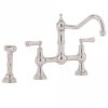 Perrin & Rowe Provence Bridge with levers & rinse Kitchen mixer Tap Pewter