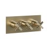 Crosswater MPRO Crosshead 2 Outlet 3 Handle Shower Valve Landscape Brushed Brass