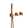 Crosswater MPRO Brushed Bronze Module 2 Outlet 2 Handle Trimset &amp; Handset